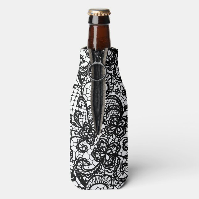 Rafraichisseur De Bouteilles Dentelle noire sur canne blanche (Bouteille Dos)