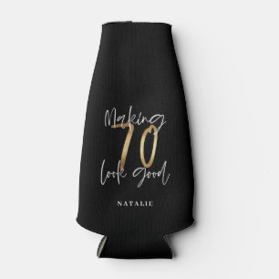 Rafraichisseur De Bouteilles Design moderne noir et or 70e anniversaire