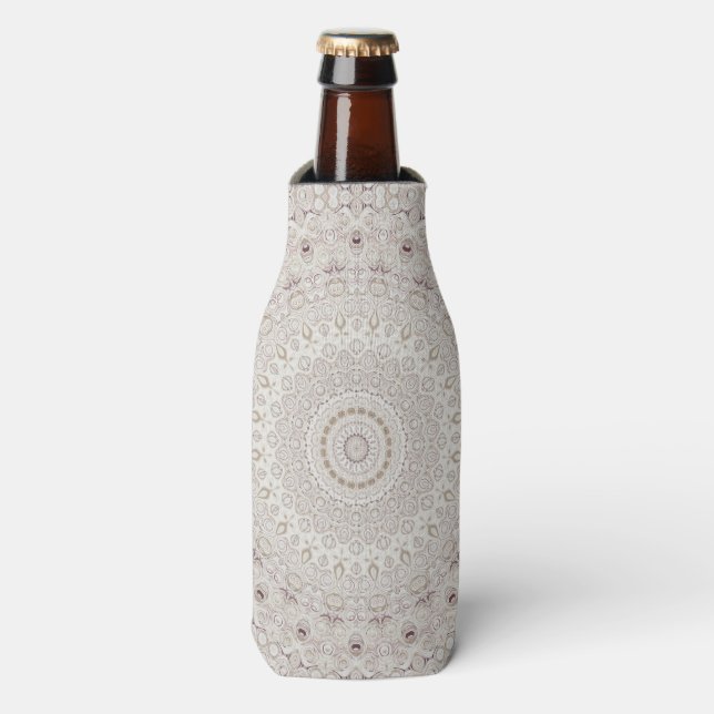 Rafraichisseur De Bouteilles Design Motif en mandala beige et taupe (Bottle Devant)