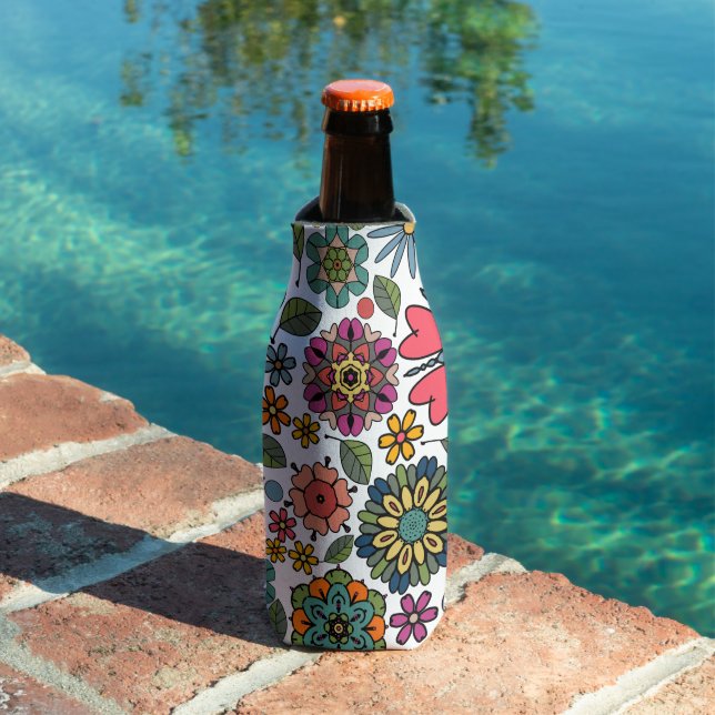 Rafraichisseur De Bouteilles Dessin floral rétro moderne, motif sans couture Ar (Piscine in situ)