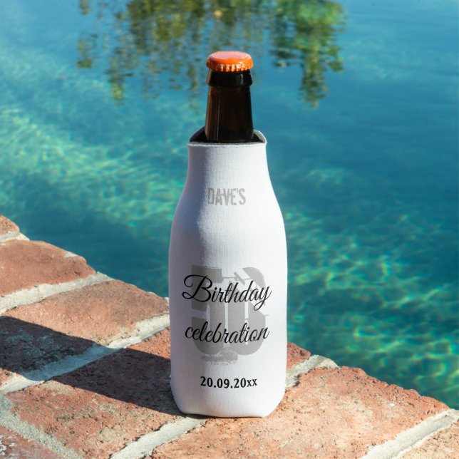 Rafraichisseur De Bouteilles Elégant Blanc Personnalisé 50e Anniversaire (Piscine in situ)