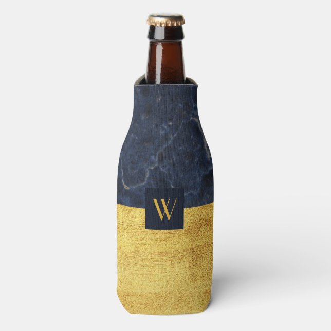 Rafraichisseur De Bouteilles Élégant marbre d'or Monogram (Bottle Devant)