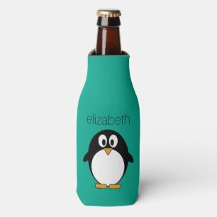 Rafraichisseur De Bouteilles émeraude mignonne et noir de pingouin de bande