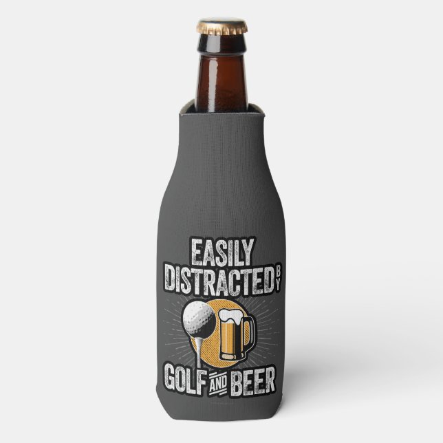 Rafraichisseur De Bouteilles Facilement distrait par Golf et bière (Bottle Devant)