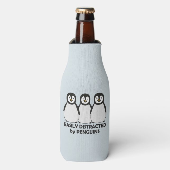 Rafraichisseur De Bouteilles Facilement distrait par les pingouins (Bottle Devant)