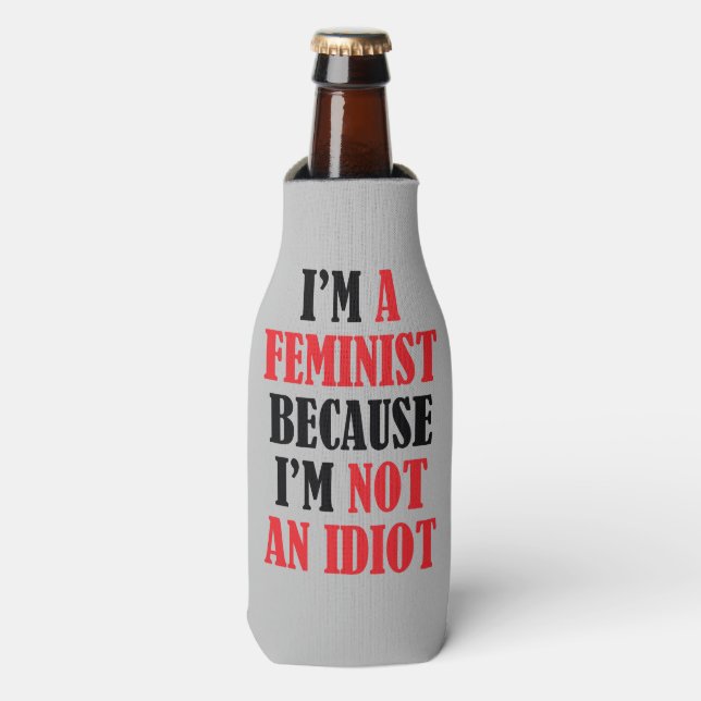 Rafraichisseur De Bouteilles Feministe Pas Un Idiot (Bottle Devant)