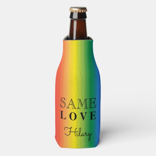 Rafraichisseur De Bouteilles . Fête d'été Ombre Rainbow Pride Personnalisée (Bottle Devant)