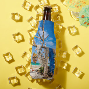 Rafraichisseur De Bouteilles Filets de pêche séchant sur la plage