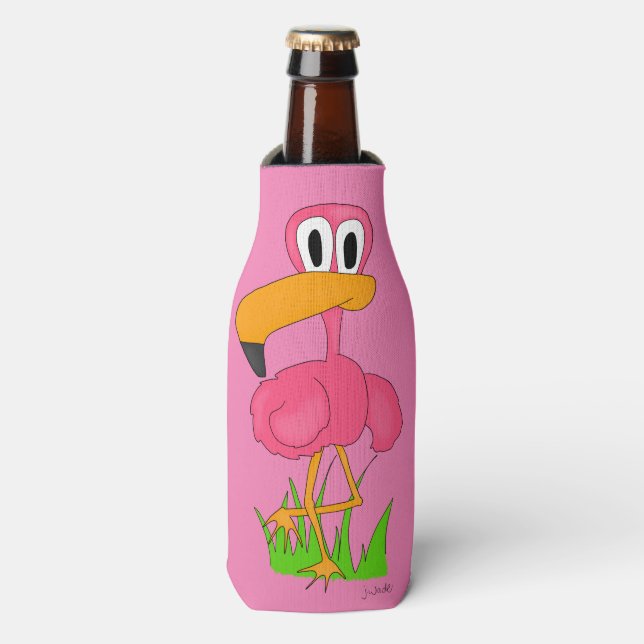 Rafraichisseur De Bouteilles Flamant rose Fun Koozie (Bottle Devant)
