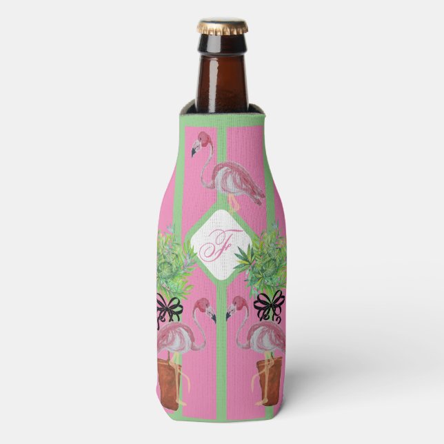 Rafraichisseur De Bouteilles Flamants roses Flamant rose rose Palm Terra Cotta (Bottle Devant)