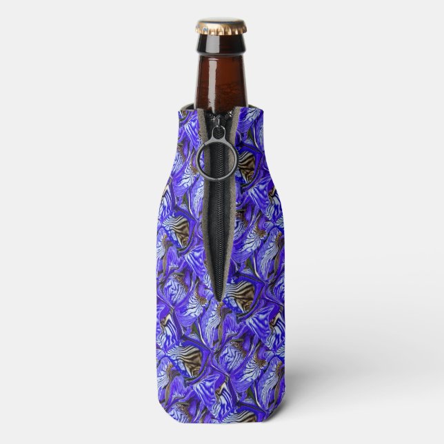 Rafraichisseur De Bouteilles Fleur Iris Violet / Esthétique / Carrelé / (Bouteille Dos)