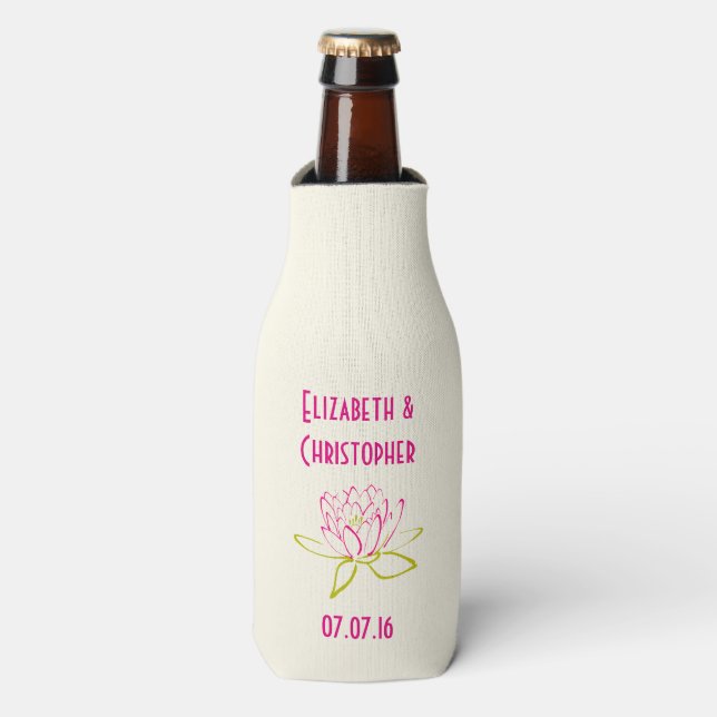 Rafraichisseur De Bouteilles Fleur Lotus / Mariage Lily d'eau Faveur (Bottle Devant)