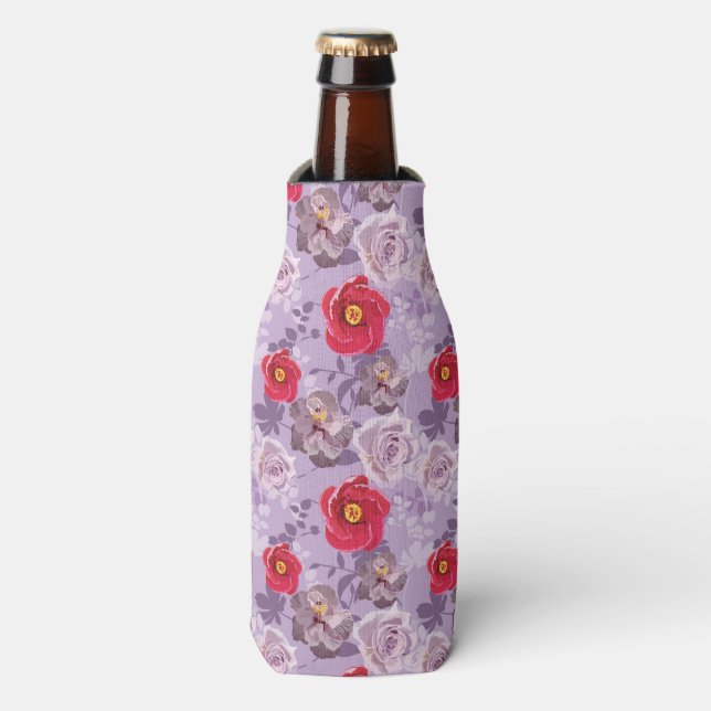 Rafraichisseur De Bouteilles Floral rouge, violet (Bottle Devant)