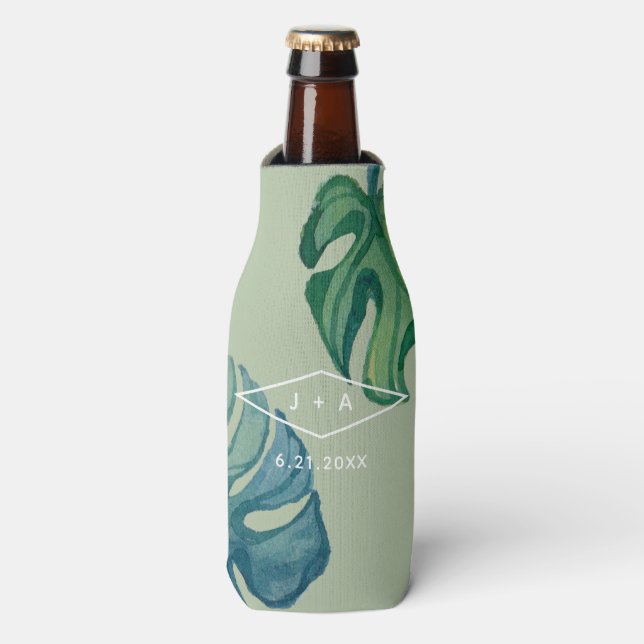 Rafraichisseur De Bouteilles Foliage d'aquarelle tropicale (Bottle Devant)