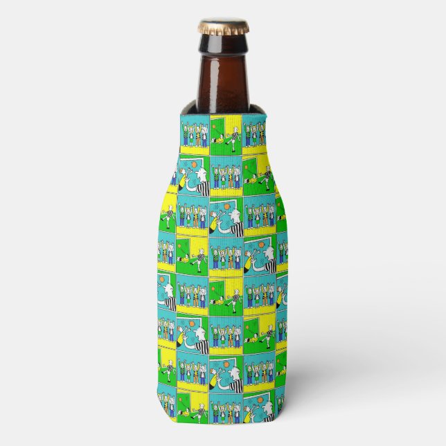 Rafraichisseur De Bouteilles Football Design avec joueurs et fans Thème de foot (Bottle Devant)