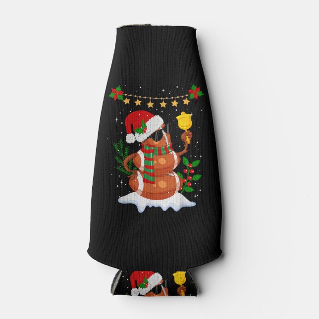 Rafraichisseur De Bouteilles Football Snowman Santa Hat Joyeux Noël (Devant)