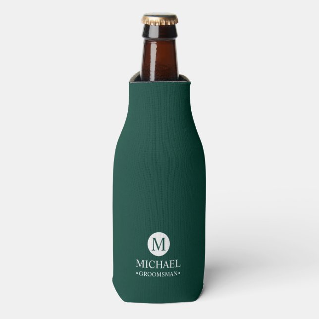 Rafraichisseur De Bouteilles Groomsmen Personnalisé Classique Monogramme et nom (Bottle Devant)