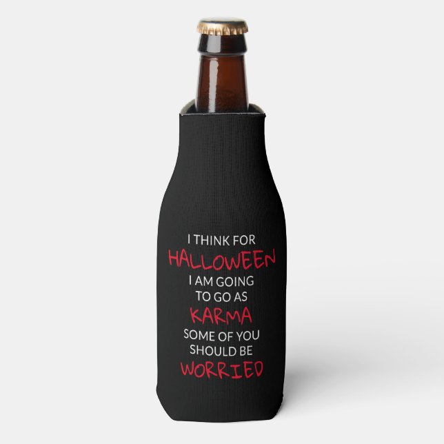 Rafraichisseur De Bouteilles Halloween Karma dit nom personnalisé (Bottle Devant)