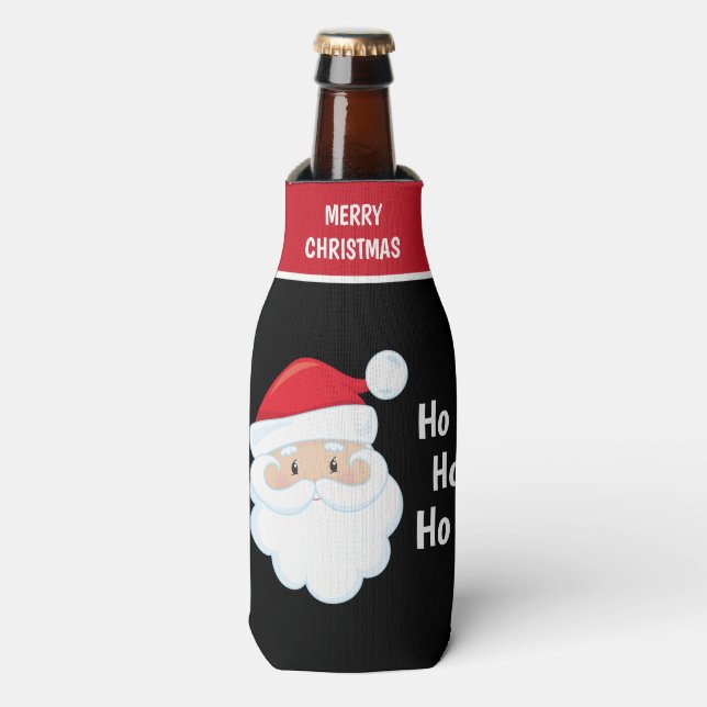 Rafraichisseur De Bouteilles Ho Ho Ho Père Noël Face Joyeux Noël Personnalisé (Bottle Devant)