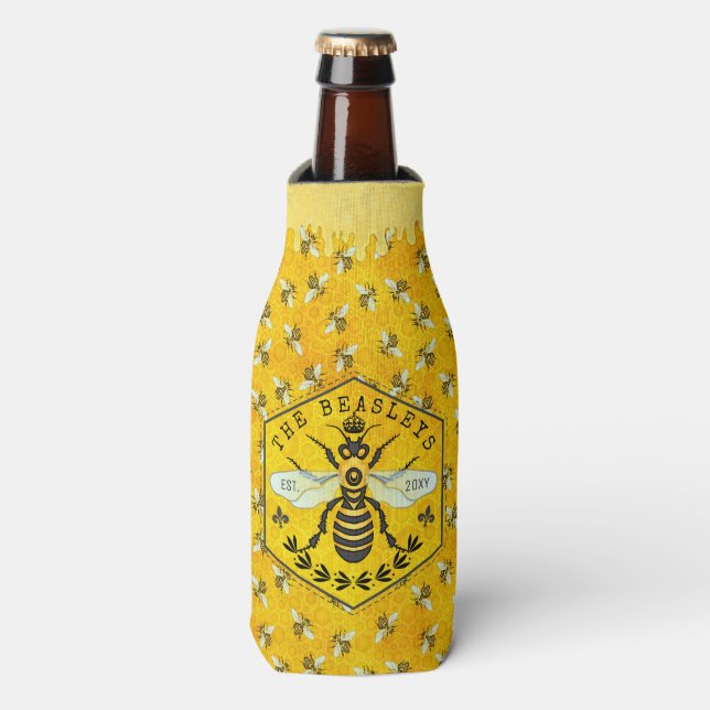 Rafraichisseur De Bouteilles Honeybee Honeycomb Bee Bumblebee Crown | Personnal (Bottle Devant)