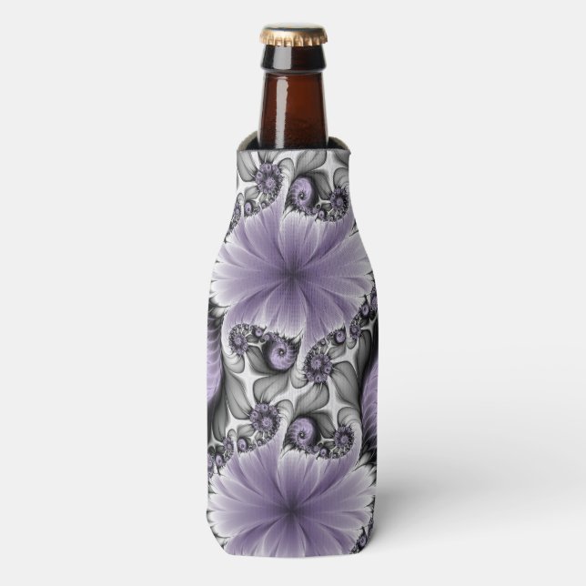 Rafraichisseur De Bouteilles Illusion Lilac Abstrait Floral Fractal Art Imagina (Bottle Devant)
