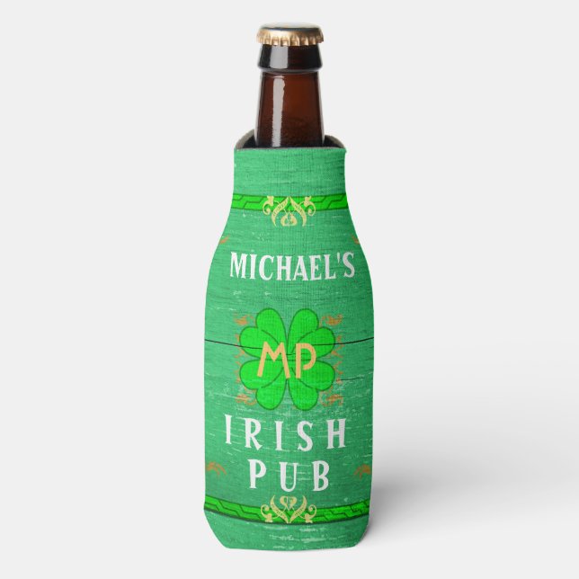 Rafraichisseur De Bouteilles Irish Pub Custom Name Home Bar Green St Patrick's (Bottle Devant)