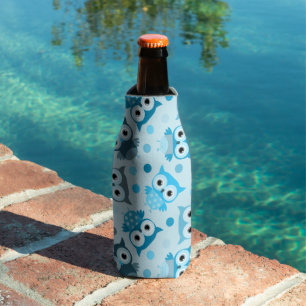 Rafraichisseur De Bouteilles Joli cyan coloré hibou motif