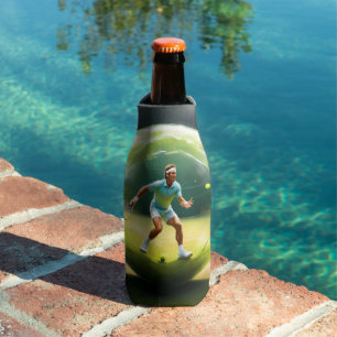 Rafraichisseur De Bouteilles Joueur De Tennis Ball Sur Court,