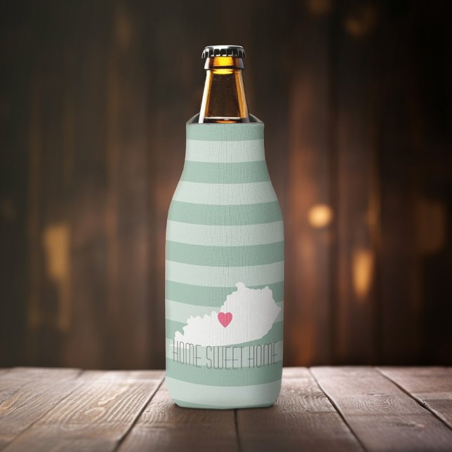 Rafraichisseur De Bouteilles Kentucky Map Accueil Amour de l'état avec le coeur (Personalized Bottle Cooler - Add Name or Custom Text for this Wedding or Anniversary Favor - Black)