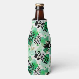 Rafraichisseur De Bouteilles La Saint-Patrick Vert Léopard & Cœur Shamrock