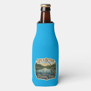 Rafraichisseur De Bouteilles La vie est meilleure avec une canne à pêche