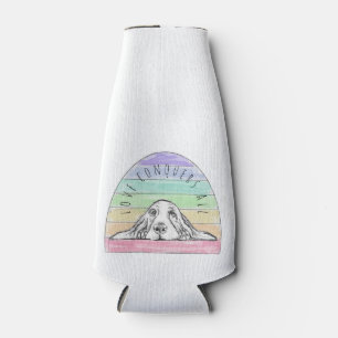 Rafraichisseur De Bouteilles l'amour conquiert tout chien arc-en-ciel basset ho