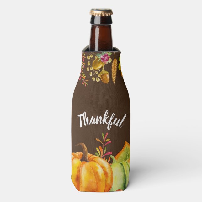 Rafraichisseur De Bouteilles Les Citrouilles de récolte et les feuilles d'autom (Bottle Devant)