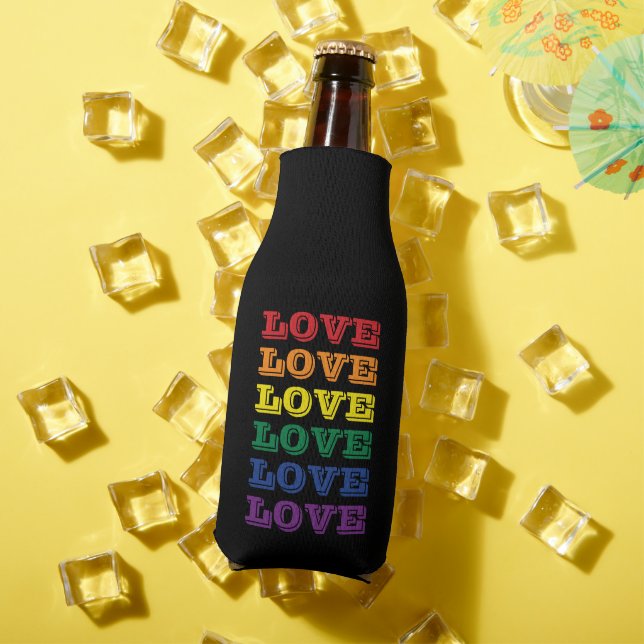 Rafraichisseur De Bouteilles LGBTQ Gay pride Love Personnalisable Texte Répété (Été in situ)