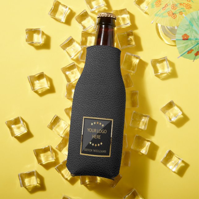 Rafraichisseur De Bouteilles Logo en cuir Black Business Faux (Été in situ)