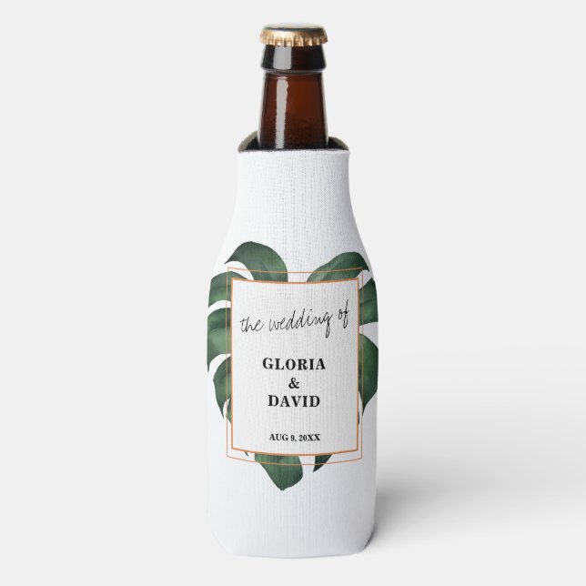 Rafraichisseur De Bouteilles Mariage de feuille de palme tropicale (Bottle Devant)