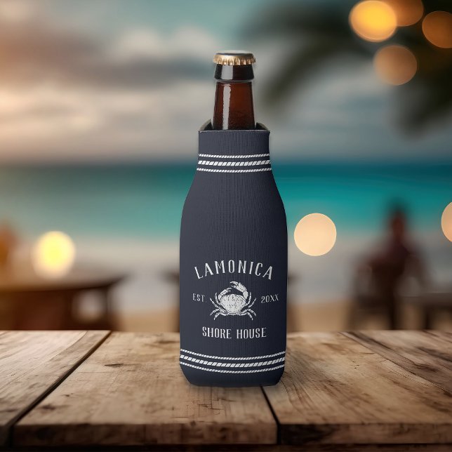 Rafraichisseur De Bouteilles Marine Crabe rustique Maison de rivage personnalis (Créateur téléchargé)