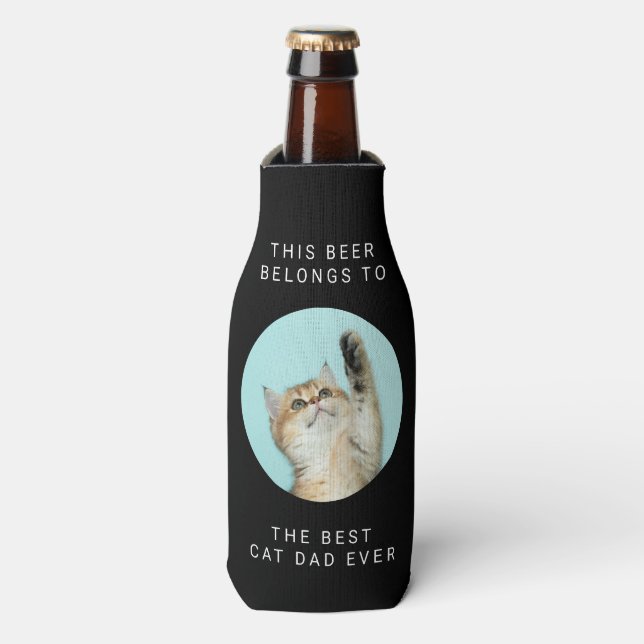 Rafraichisseur De Bouteilles Meilleur chat papa toujours texte personnalisé et  (Bottle Devant)