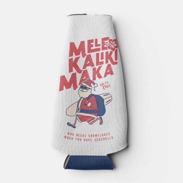 Rafraichisseur De Bouteilles Mele Kalikimaka - Funny Noël hawaïen à Père Noël (Devant)