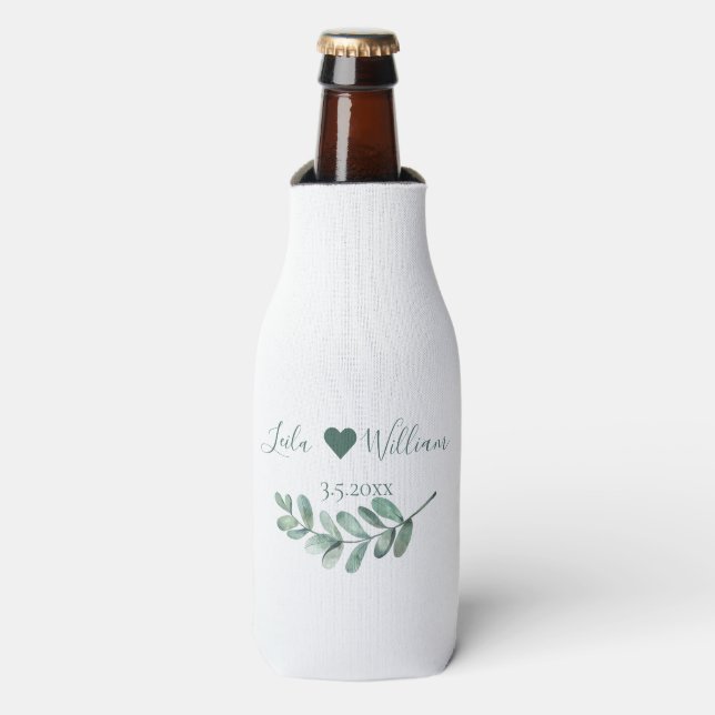 Rafraichisseur De Bouteilles Minimaliste du Mariage botanique de la menthe (Bottle Devant)