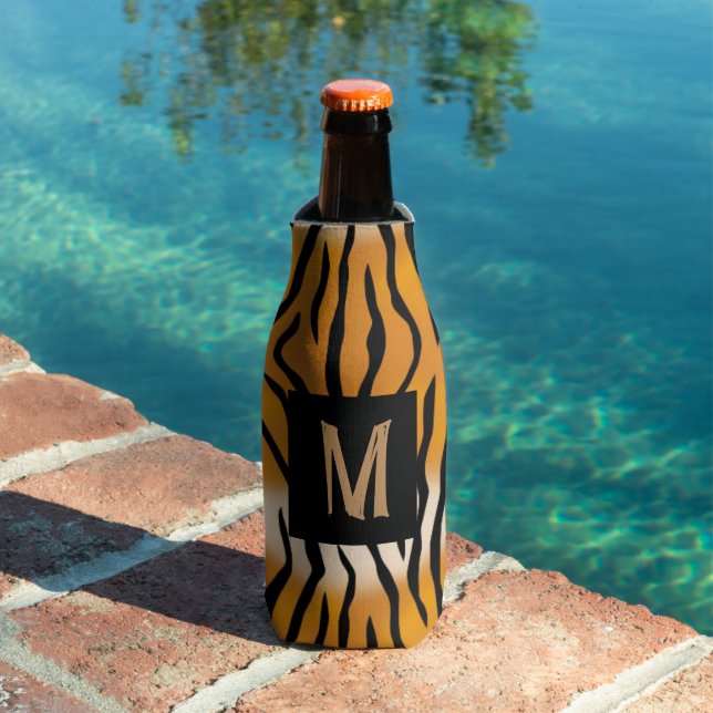 Rafraichisseur De Bouteilles Monogramme à rayures de tigres (Piscine in situ)