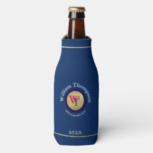Rafraichisseur De Bouteilles monogramme de bière personnalisé (nom et initiales