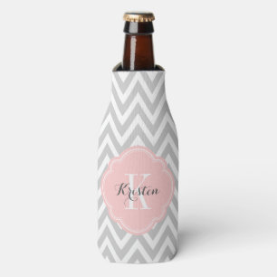 Rafraichisseur De Bouteilles Monogramme gris et rose au fromage