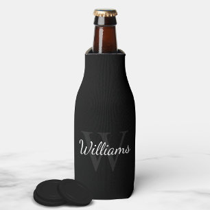 Rafraichisseur De Bouteilles Monogramme personnalisé et nom noir