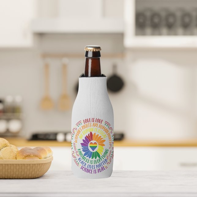 Rafraichisseur De Bouteilles Mot Fleur de justice sociale coloré (Créateur téléchargé)