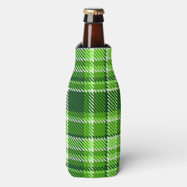 Rafraichisseur De Bouteilles motif couleur À damiers vert (Bottle Devant)