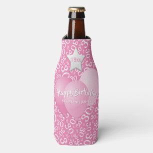 Rafraichisseur De Bouteilles Motif du numéro de fête du 30e anniversaire rose