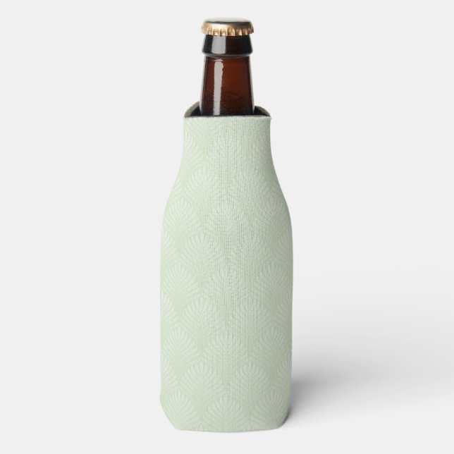 Rafraichisseur De Bouteilles Motif feuillage classique en blanc et vert (Bottle Devant)