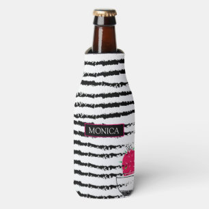 Rafraichisseur De Bouteilles Motif rayé Cactus rose
