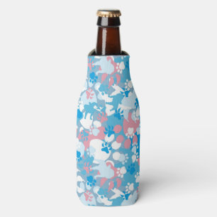 Rafraichisseur De Bouteilles Motif rose et bleu de chien de camouflage
